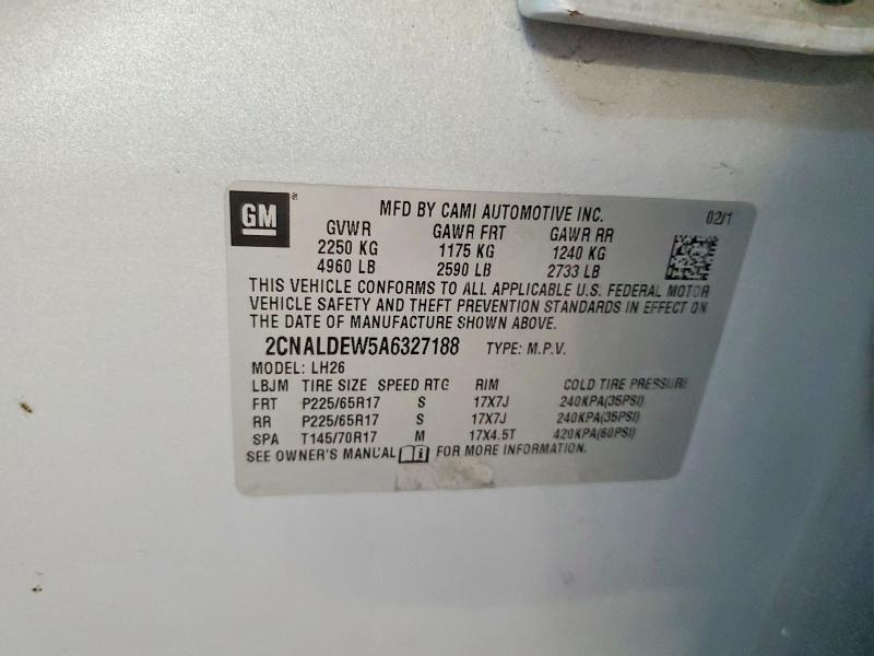 Продаж на аукціоні авто 2010 Chevrolet Equinox, vin: 2CNALDEW5A6327188, номер лоту: 62511586