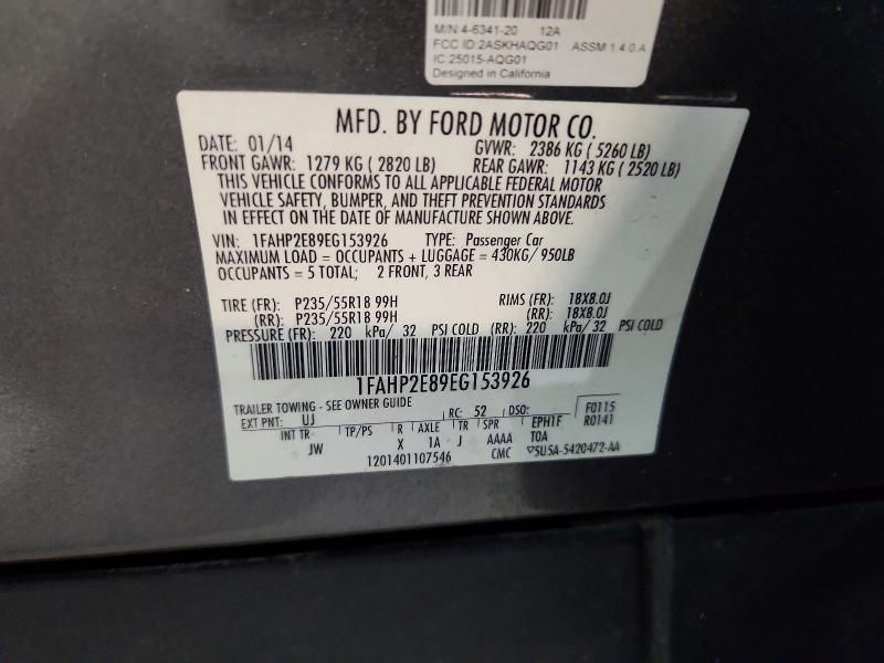 Aukcja sprzedaży 2014 Ford Taurus, vin: 1FAHP2E89EG153926, numer aukcji: 60643946