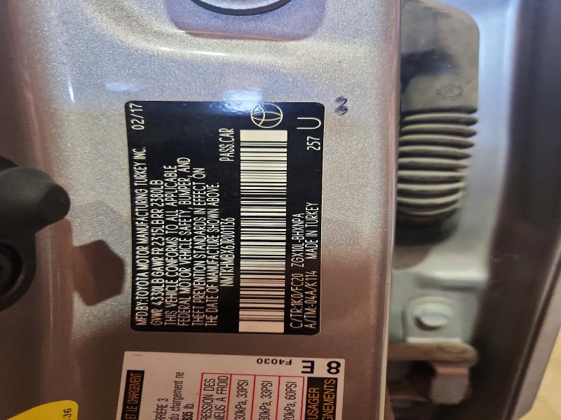 Aukcja sprzedaży 2018 Toyota C-hr, vin: NMTKHMBX6JR001136, numer aukcji: 61997736