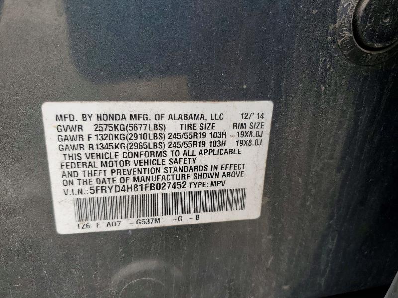 Продажа на аукционе авто 2015 Acura Mdx, vin: 5FRYD4H81FB027452, номер лота: 59232986