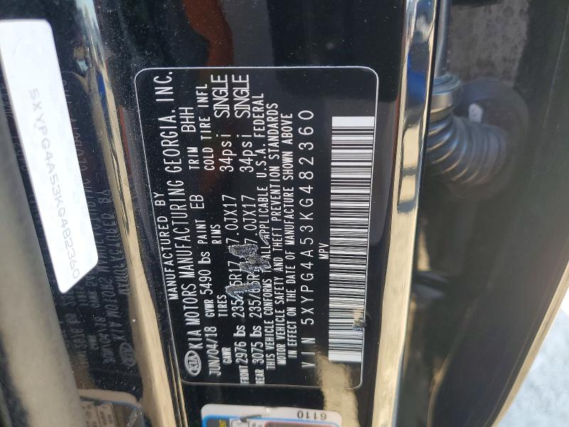 Продажа на аукционе авто 2019 Kia Sorento, vin: 5XYPG4A53KG482360, номер лота: 67735746