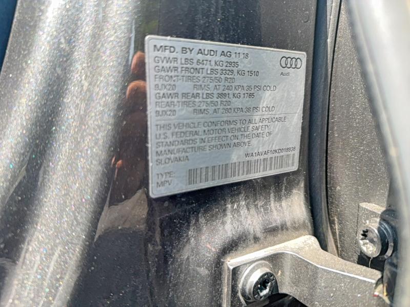 Продажа на аукционе авто 2019 Audi Q8, vin: WA1AVAF10KD018936, номер лота: 63015556