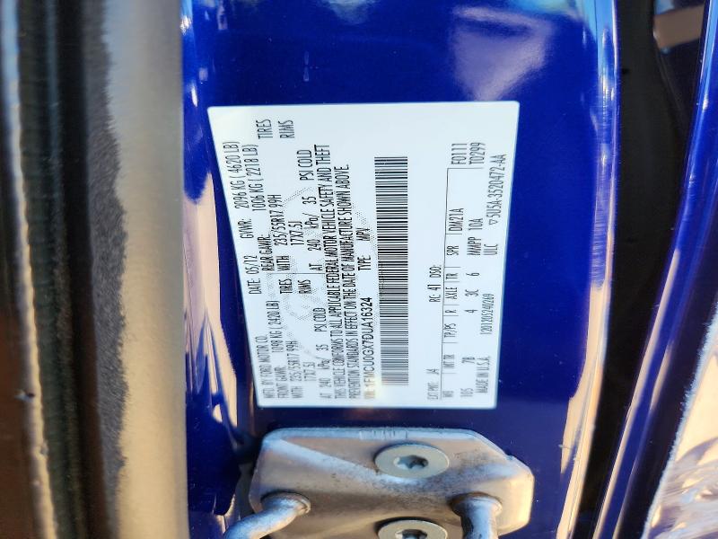 63005226 :رقم المزاد ، 1FMCU0GX7DUA16324 vin ، 2013 Ford Escape مزاد بيع