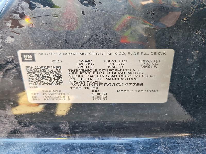 63113466 :رقم المزاد ، 3GCUKREC9JG147756 vin ، 2018 Chevrolet Silverado مزاد بيع