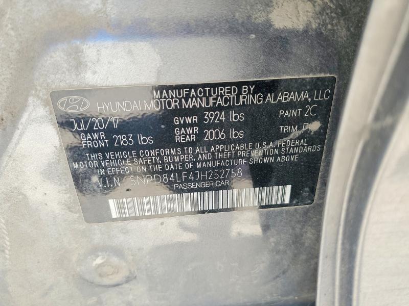 Продажа на аукционе авто 2018 Hyundai Elantra, vin: 5NPD84LF4JH252758, номер лота: 60838526
