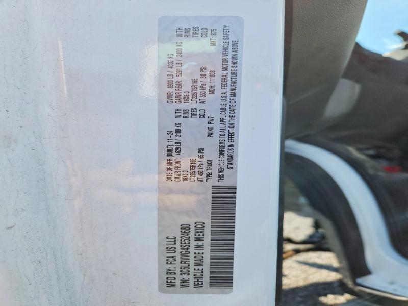 2025 Ram Promaster 2500 მანქანა იყიდება აუქციონზე, vin: 3C6LRVVG4SE524680, აუქციონის ნომერი: 60075196