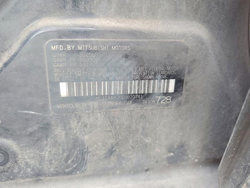 59698536 :رقم المزاد ، ML32A4HJ0EH020741 vin ، 2014 Mitsubishi Mirage مزاد بيع
