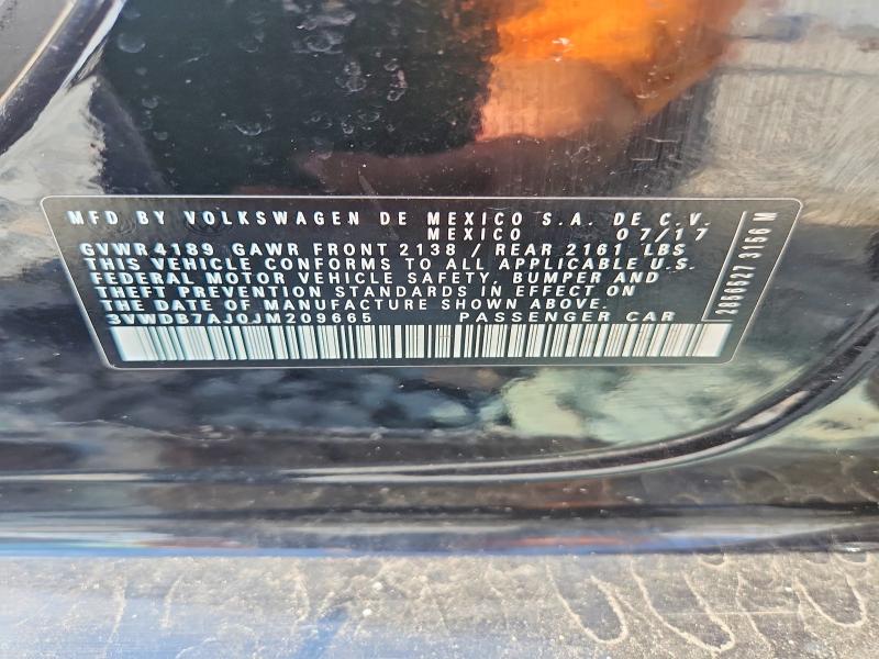 Aukcja sprzedaży 2018 Volkswagen Jetta, vin: 3VWDB7AJ0JM209665, numer aukcji: 62746486