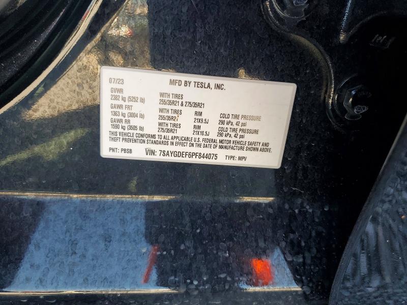 2023 Tesla Model Y მანქანა იყიდება აუქციონზე, vin: 7SAYGDEF6PF844075, აუქციონის ნომერი: 60181706