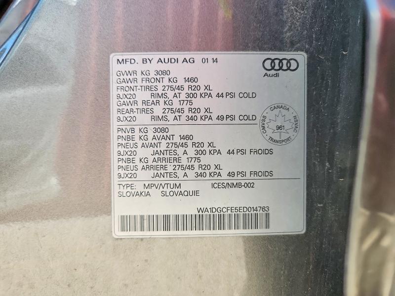 Продажа на аукционе авто 2014 Audi Q7, vin: WA1DGCFE5ED014763, номер лота: 62470646