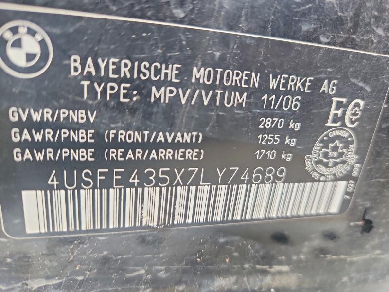 62105616 :رقم المزاد ، 4USFE435X7LY74689 vin ، 2007 Bmw X5 مزاد بيع