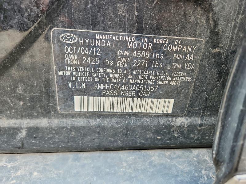 Aukcja sprzedaży 2013 Hyundai Sonata, vin: KMHEC4A46DA051357, numer aukcji: 62086386
