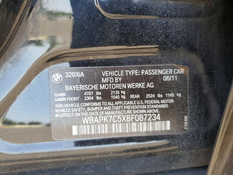 Продаж на аукціоні авто 2011 Bmw 328, vin: WBAPK7C5XBF087234, номер лоту: 60251896