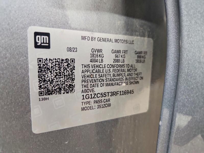 Aukcja sprzedaży 2024 Chevrolet Malibu, vin: 1G1ZC5ST3RF116945, numer aukcji: 61105306