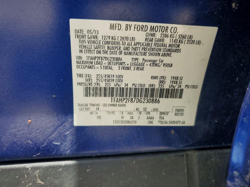 Продажа на аукционе авто 2013 Ford Taurus, vin: 1FAHP2F87DG230886, номер лота: 61152696