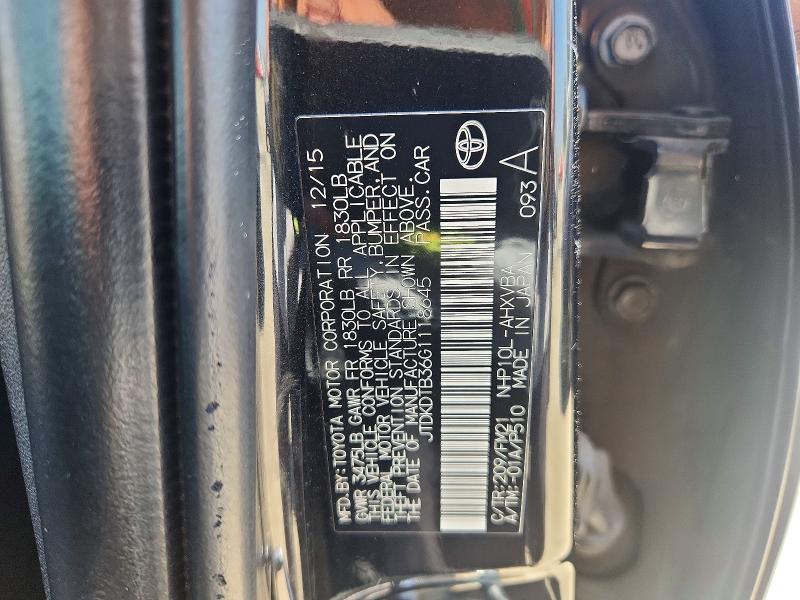 60710406 :رقم المزاد ، JTDKDTB36G1118645 vin ، 2016 Toyota Prius C مزاد بيع