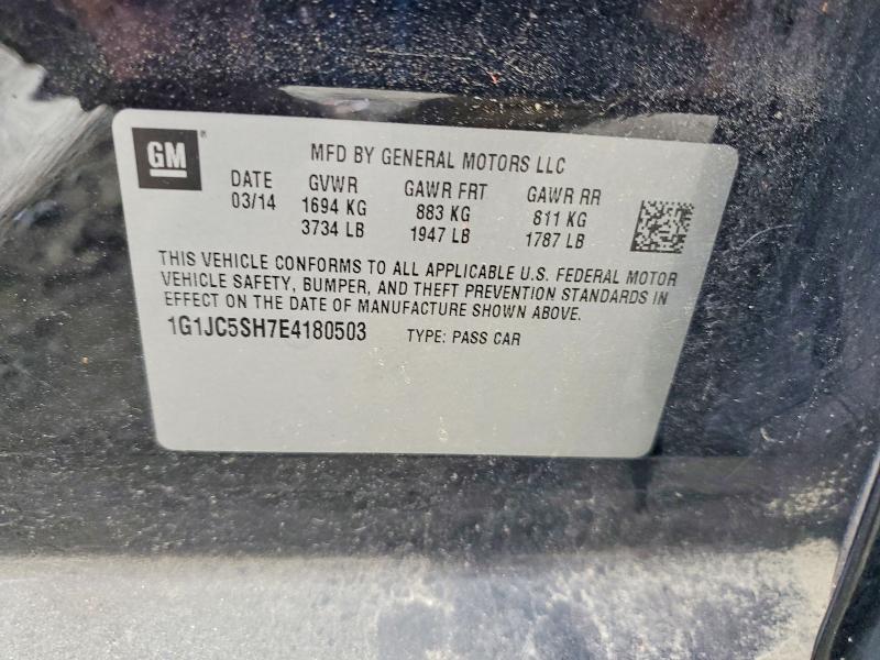 Продажа на аукционе авто 2014 Chevrolet Sonic, vin: 1G1JC5SH7E4180503, номер лота: 62746576