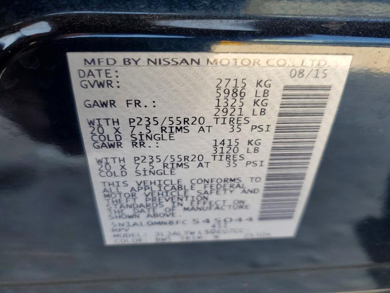 Продаж на аукціоні авто 2015 Infiniti Qx60, vin: 5N1AL0MN8FC545044, номер лоту: 60446986