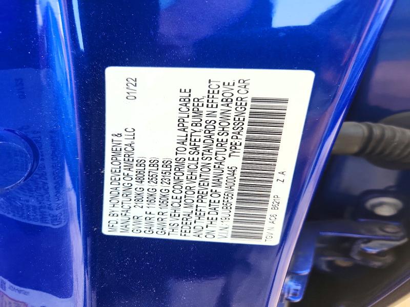 61346736 :رقم المزاد ، 19UUB5F55NA000445 vin ، 2022 Acura Tlx مزاد بيع