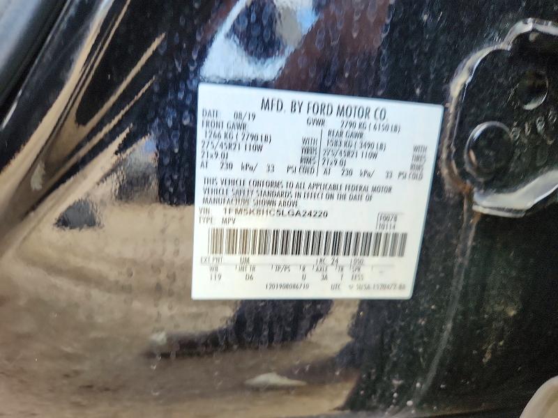 Aukcja sprzedaży 2020 Ford Explorer, vin: 1FM5K8HC5LGA24220, numer aukcji: 61380826
