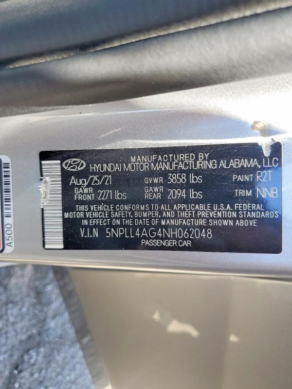 2022 Hyundai Elantra მანქანა იყიდება აუქციონზე, vin: 5NPLL4AG4NH062048, აუქციონის ნომერი: 59404696