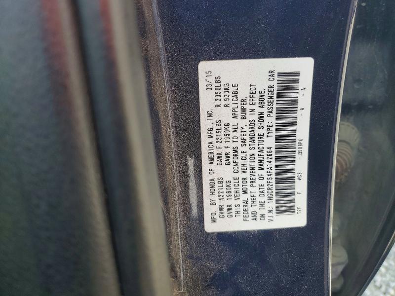 Aukcja sprzedaży 2015 Honda Accord, vin: 1HGCR2F54FA142664, numer aukcji: 59305526