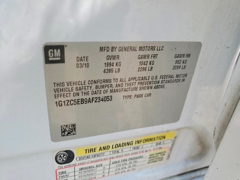 2010 Chevrolet Malibu მანქანა იყიდება აუქციონზე, vin: 1G1ZC5EB9AF234053, აუქციონის ნომერი: 60079756