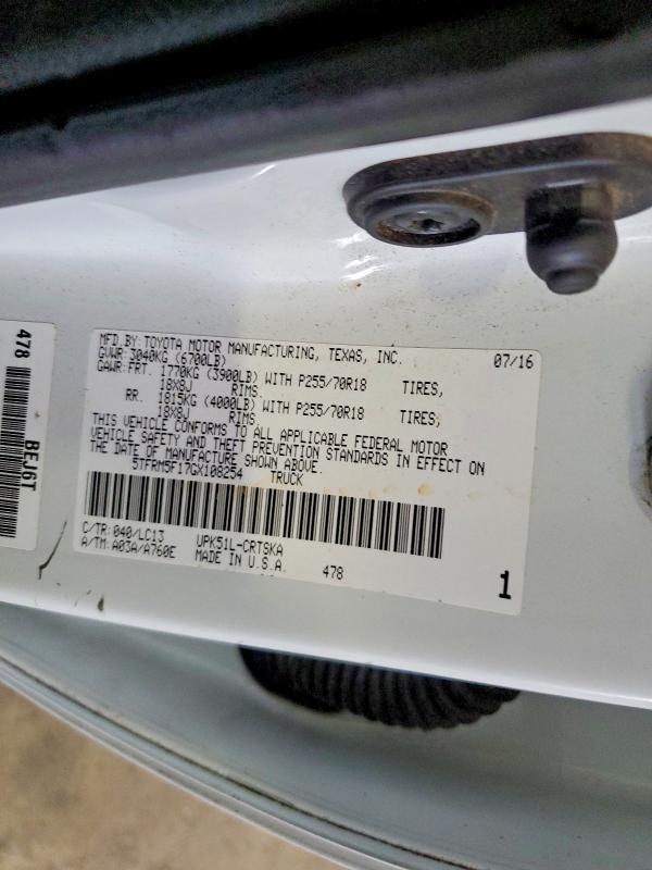 2016 Toyota Tundra მანქანა იყიდება აუქციონზე, vin: 5TFRM5F17GX108254, აუქციონის ნომერი: 61542016