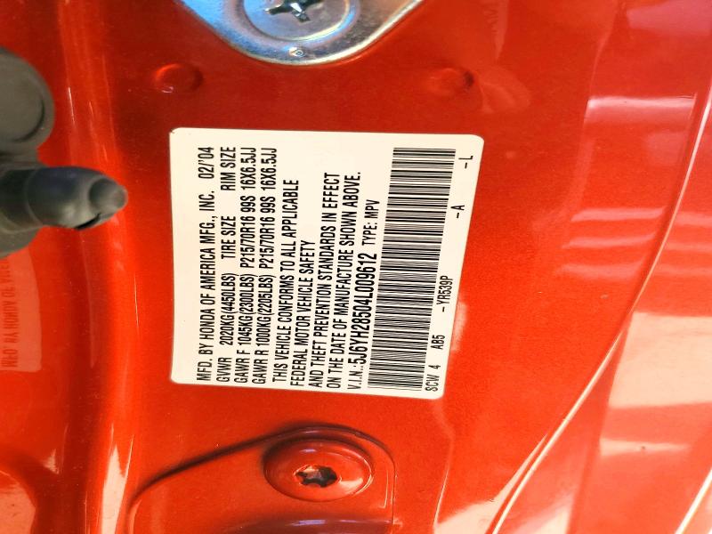 Aukcja sprzedaży 2004 Honda Element, vin: 5J6YH28504L009612, numer aukcji: 62291176
