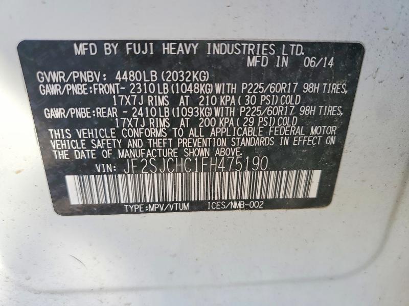 62404606 :رقم المزاد ، JF2SJCHC1FH475190 vin ، 2015 Subaru Forester مزاد بيع
