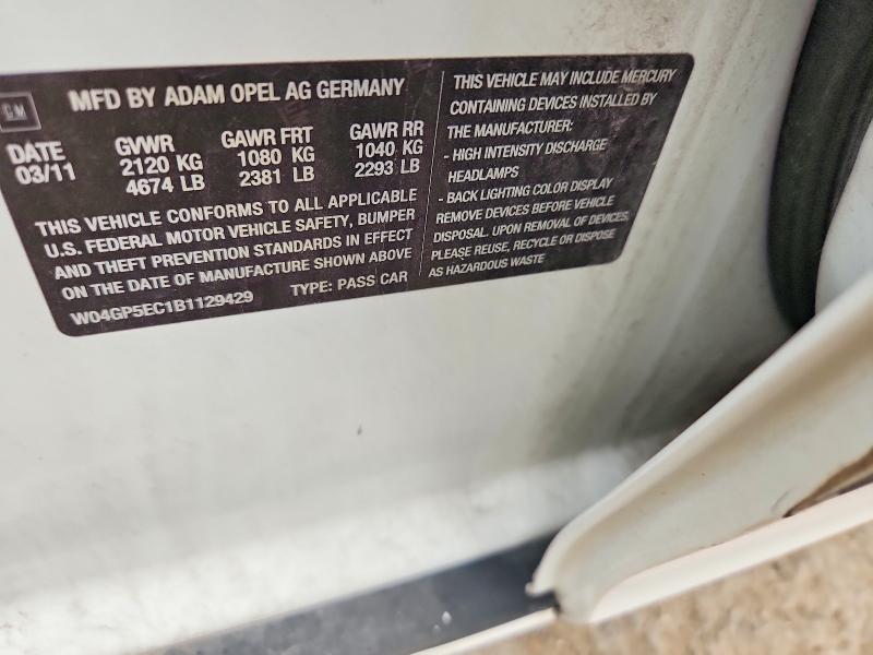 2011 Buick Regal მანქანა იყიდება აუქციონზე, vin: W04GP5EC1B1129429, აუქციონის ნომერი: 62755716