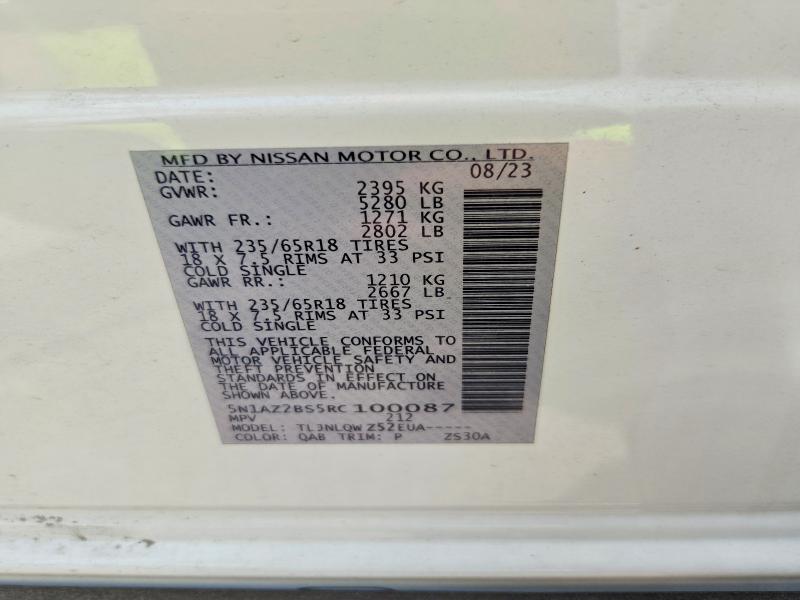 Продаж на аукціоні авто 2024 Nissan Murano, vin: 5N1AZ2BS5RC100087, номер лоту: 85460255