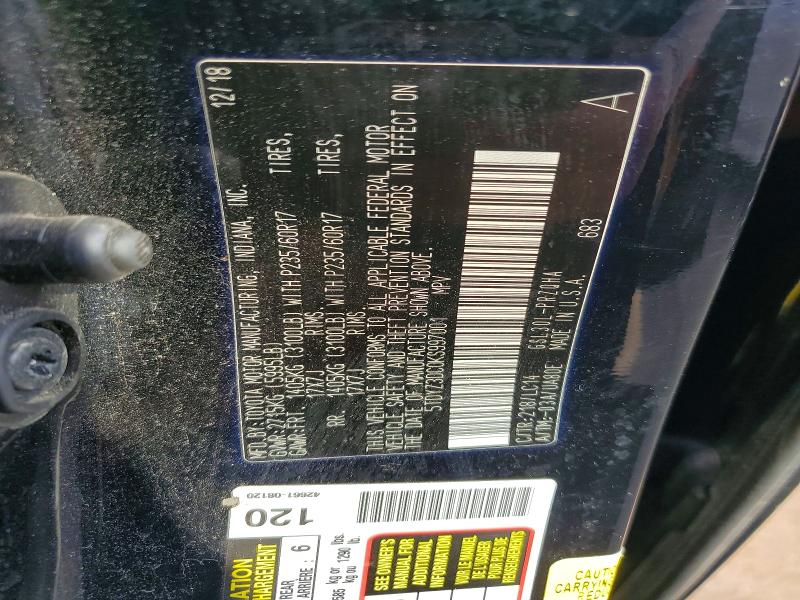 Aukcja sprzedaży 2019 Toyota Sienna, vin: 5TDYZ3DC0KS997001, numer aukcji: 61553486