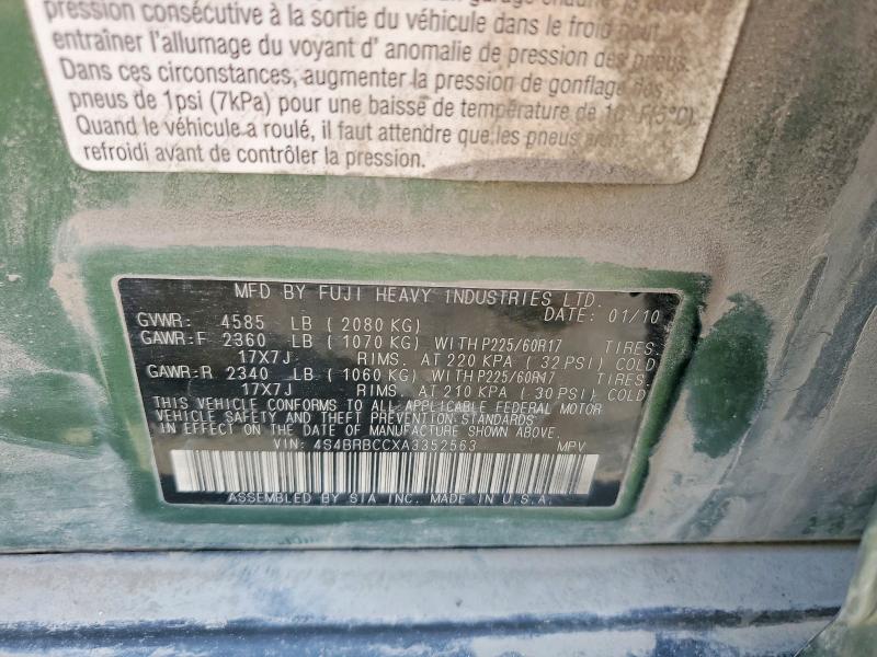 Продаж на аукціоні авто 2010 Subaru Outback, vin: 4S4BRBCCXA3352563, номер лоту: 61858256