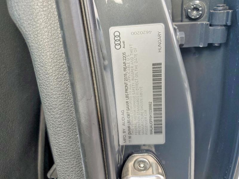Продажа на аукционе авто 2017 Audi A3, vin: WAUAUGFF6H1038882, номер лота: 62700686
