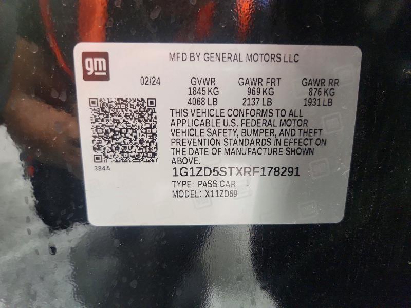 Продажа на аукционе авто 2024 Chevrolet Malibu, vin: 1G1ZD5STXRF178291, номер лота: 63233726