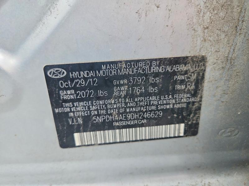 63304786 :رقم المزاد ، 5NPDH4AE9DH246629 vin ، 2013 Hyundai Elantra مزاد بيع
