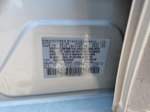 63181066 :رقم المزاد ، 3N1AB7AP8KY282449 vin ، 2019 Nissan Sentra مزاد بيع