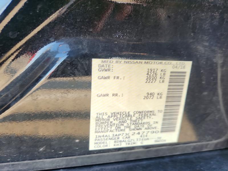 62970456 :رقم المزاد ، 1N4AL3AP7JC247790 vin ، 2018 Nissan Altima مزاد بيع