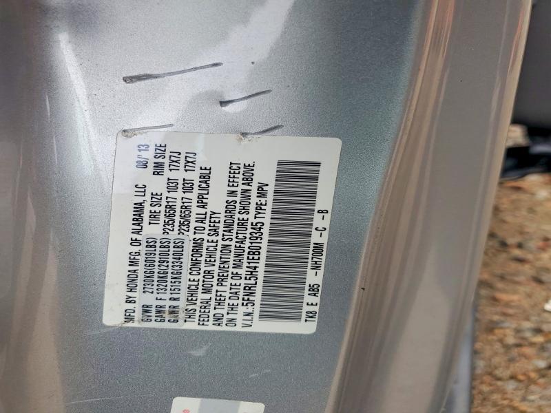 62638666 :رقم المزاد ، 5FNRL5H41EB019345 vin ، 2014 Honda Odyssey مزاد بيع
