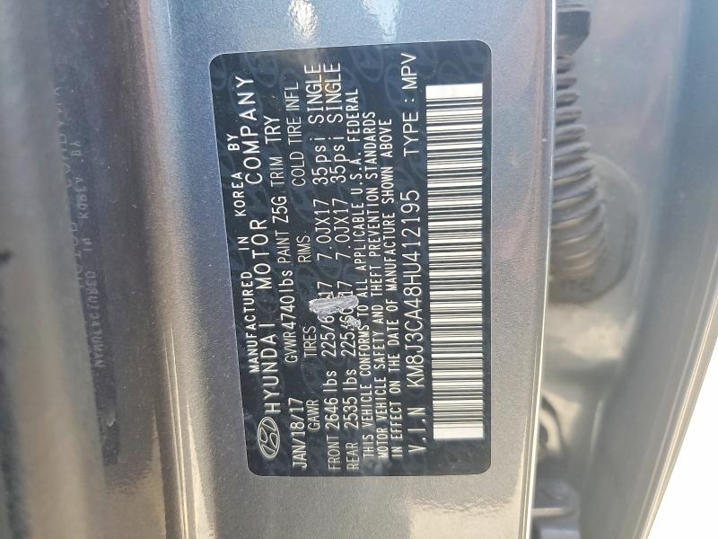 2017 Hyundai Tucson მანქანა იყიდება აუქციონზე, vin: KM8J3CA48HU412195, აუქციონის ნომერი: 60554176