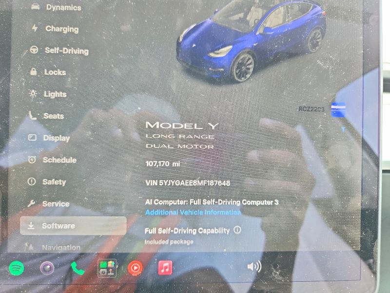 Продажа на аукционе авто 2021 Tesla Model Y, vin: 5YJYGAEE8MF187648, номер лота: 59293926