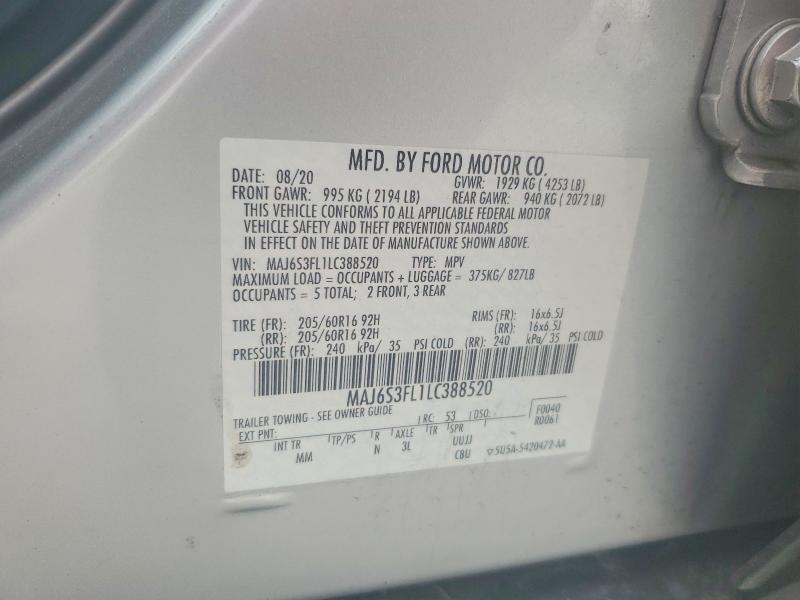 Aukcja sprzedaży 2020 Ford Ecosport, vin: MAJ6S3FL1LC388520, numer aukcji: 61070086