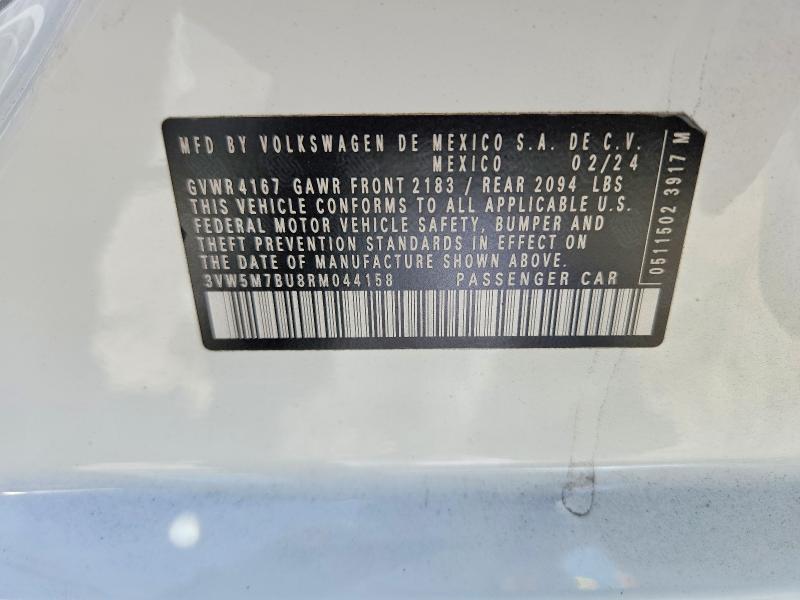 2024 Volkswagen Jetta მანქანა იყიდება აუქციონზე, vin: 3VW5M7BU8RM044158, აუქციონის ნომერი: 61615736