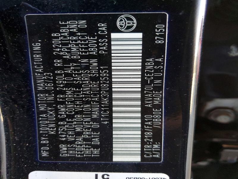 Aukcja sprzedaży 2023 Toyota Camry, vin: 4T1C11AK3PU825951, numer aukcji: 60999146