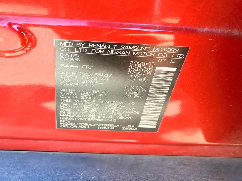 60272096 :رقم المزاد ، KNMAT2MT9FP589545 vin ، 2015 Nissan Rogue مزاد بيع
