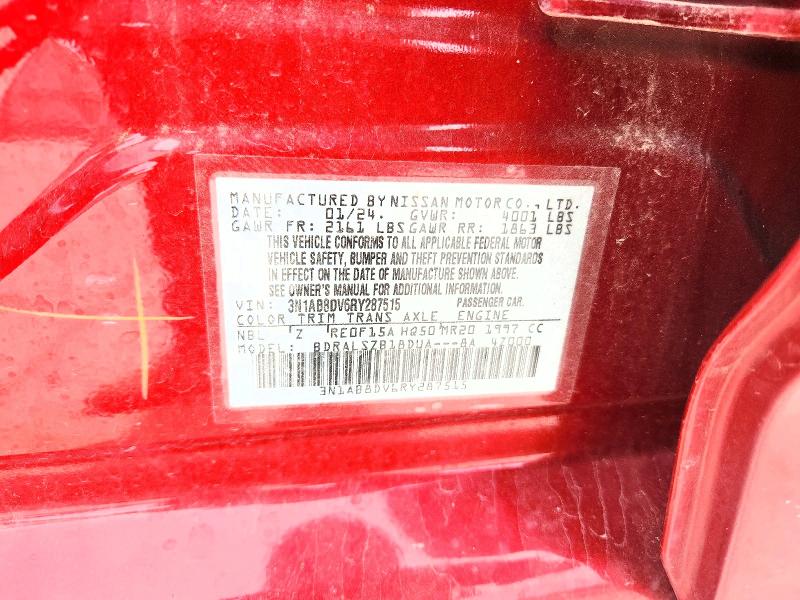 Aukcja sprzedaży 2024 Nissan Sentra, vin: 3N1AB8DV6RY287515, numer aukcji: 61789886