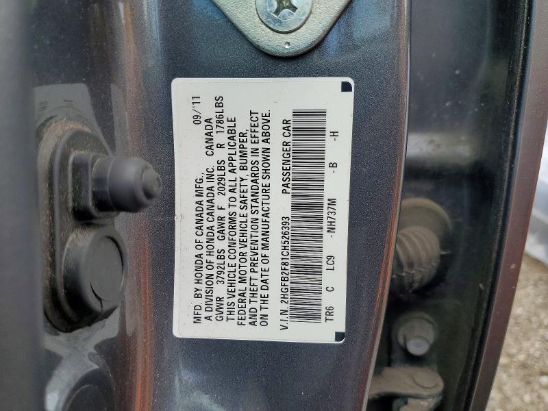 Aukcja sprzedaży 2012 Honda Civic, vin: 2HGFB2F81CH526393, numer aukcji: 62078196