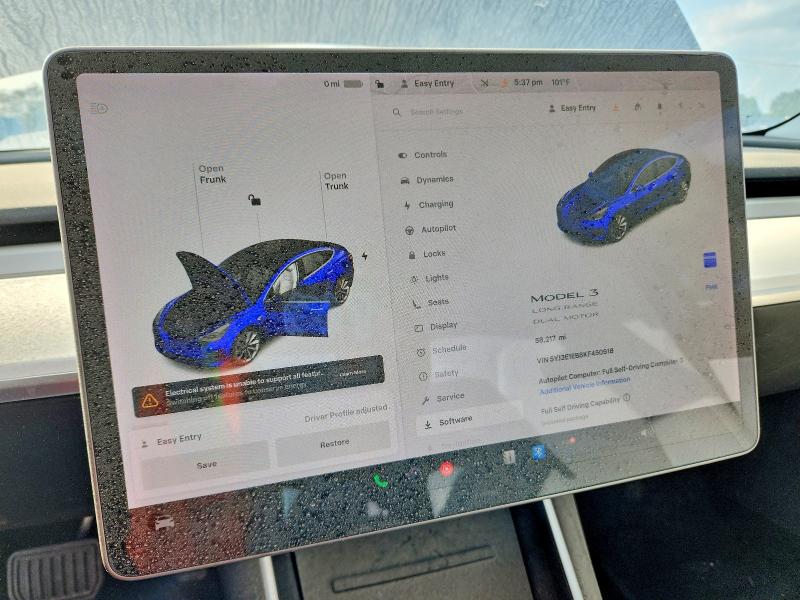 Продаж на аукціоні авто 2019 Tesla Model 3, vin: 5YJ3E1EB8KF450918, номер лоту: 58144806