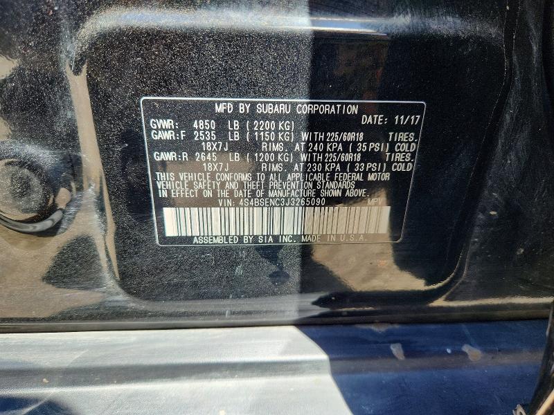 Aukcja sprzedaży 2018 Subaru Outback, vin: 4S4BSENC3J3265090, numer aukcji: 61089986